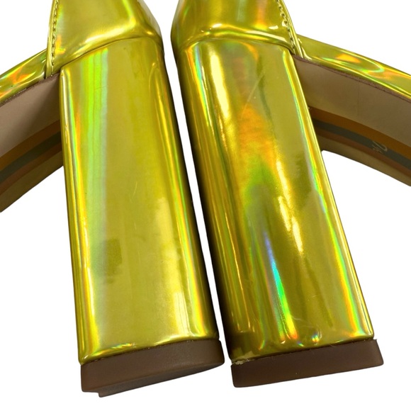 NWOT Sam Edelman Yaro Mimosa Gold Block Heel Ankle Strap Sandals Size 7.5M - Picture 13 of 16